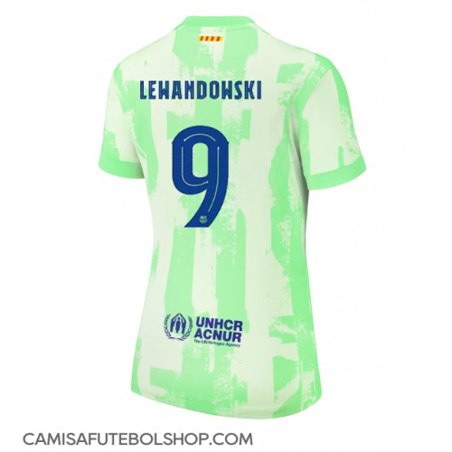 Camisa de time de futebol Barcelona Robert Lewandowski #9 Replicas 3º Equipamento Feminina 2024-25 Manga Curta